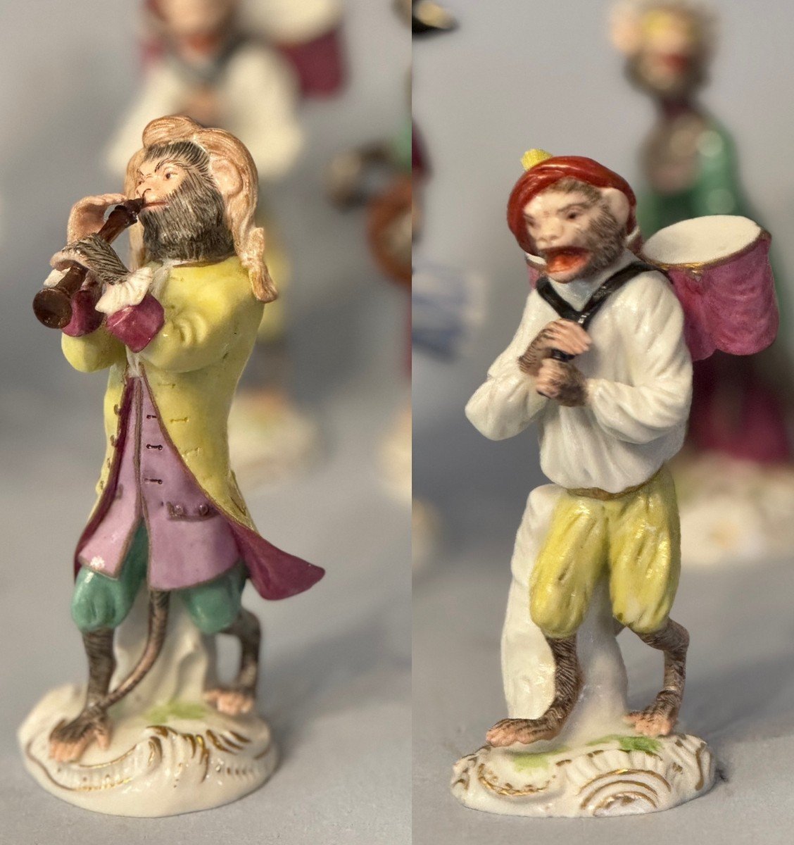 Monkey Band Orchestra  In Porcelain By Samson After Meissen-photo-7