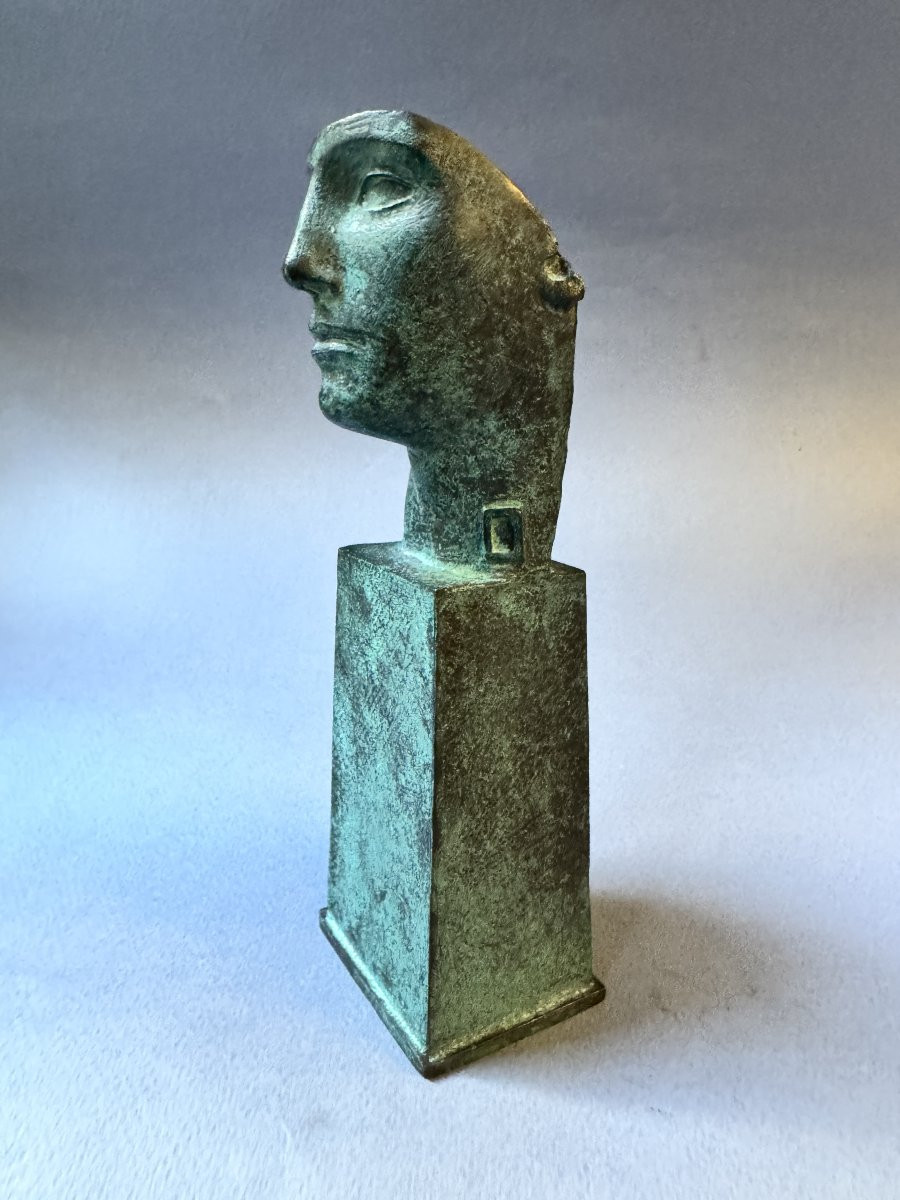 Bronze Sculpture Igor Mitoraj “tindaro” Bust Of A Man -photo-3