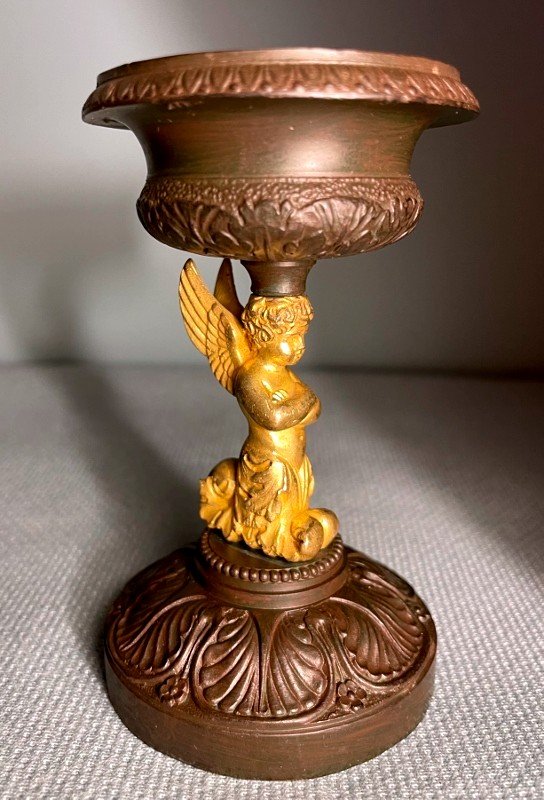 Coupe Angelot Empire (Putto ou Cupidon) Baguier en Bronze-photo-4