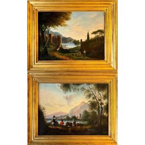 Pair Of Romantic Landscapes From The 19th Century 