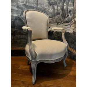 Fauteuil d’enfant bois peint louis XV du 19ème siècle