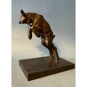 Paul Silvestre 'leaping Goat Kid' Bronze Artdeco (susse Brothers)