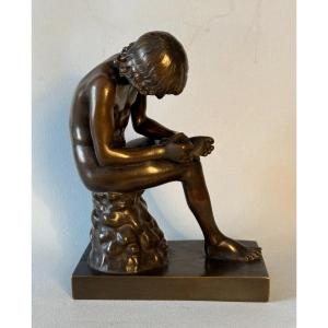 Bronze Sculpture 'spinario' By F. Barbedienne 19th Century