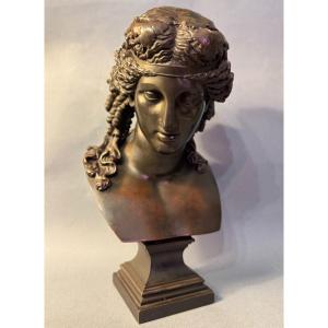 Bronze Bust Of Ariadne By L. Oudry Publisher (bacchus, Antinous)