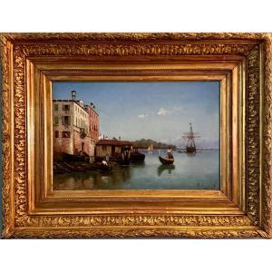 Michel Willenich - French School 19th Century - Venice - Hst Dated 1882