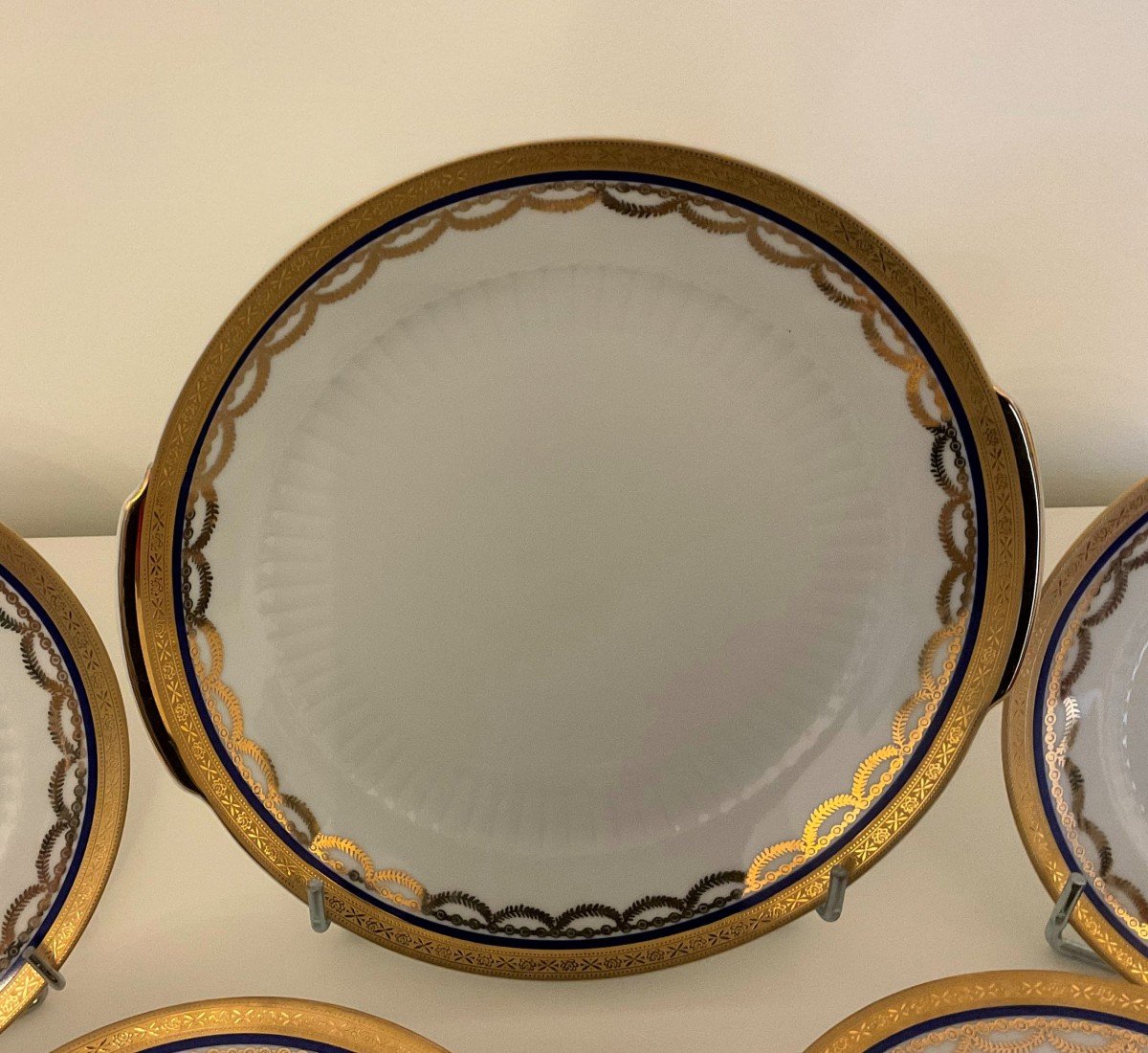 Porcelain Table And Coffee Service With Gold And Blue Decor-photo-7