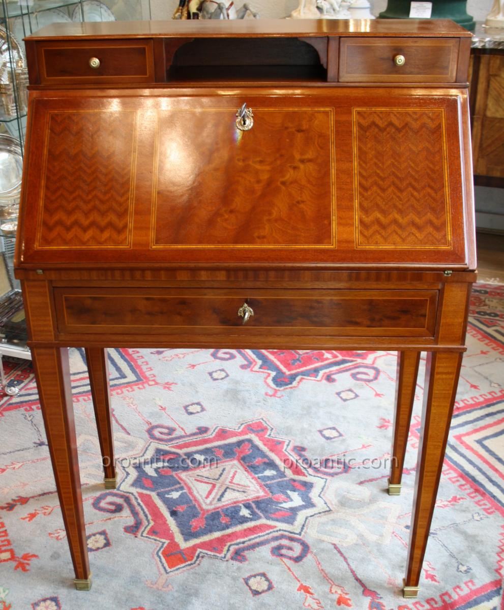 Bureau Pente De Style Louis XVI Du XIX°-photo-4