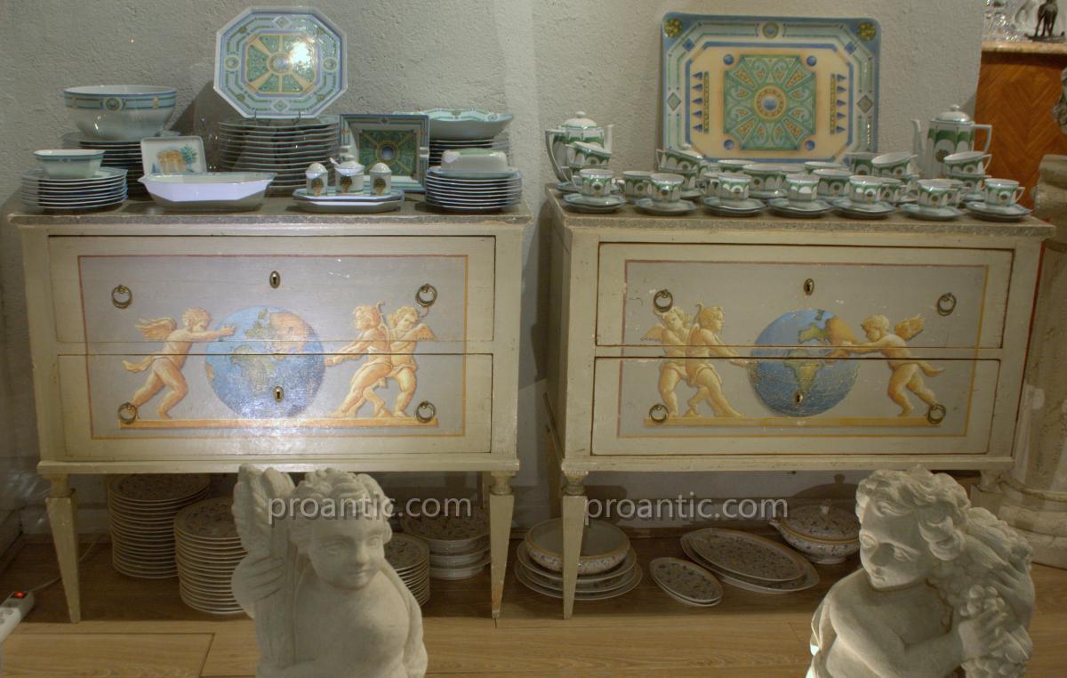 Pair Of Painted Dresser