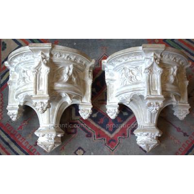 Large Pair Of Consoles Terracotta From XVIII