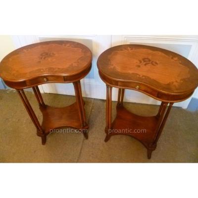 Pair Of Table Kidney Louis XVI Style