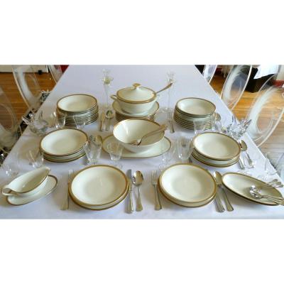 Porcelain Table Service In Golden Decor