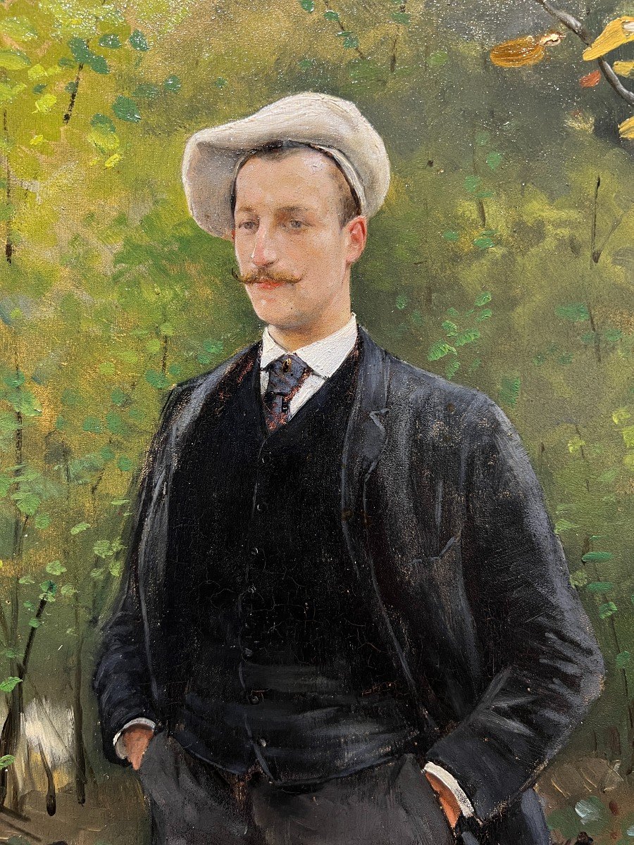 Louis Anet Sabatier (active Late 19th Century) - Portrait Of Dandy, 1887-photo-1