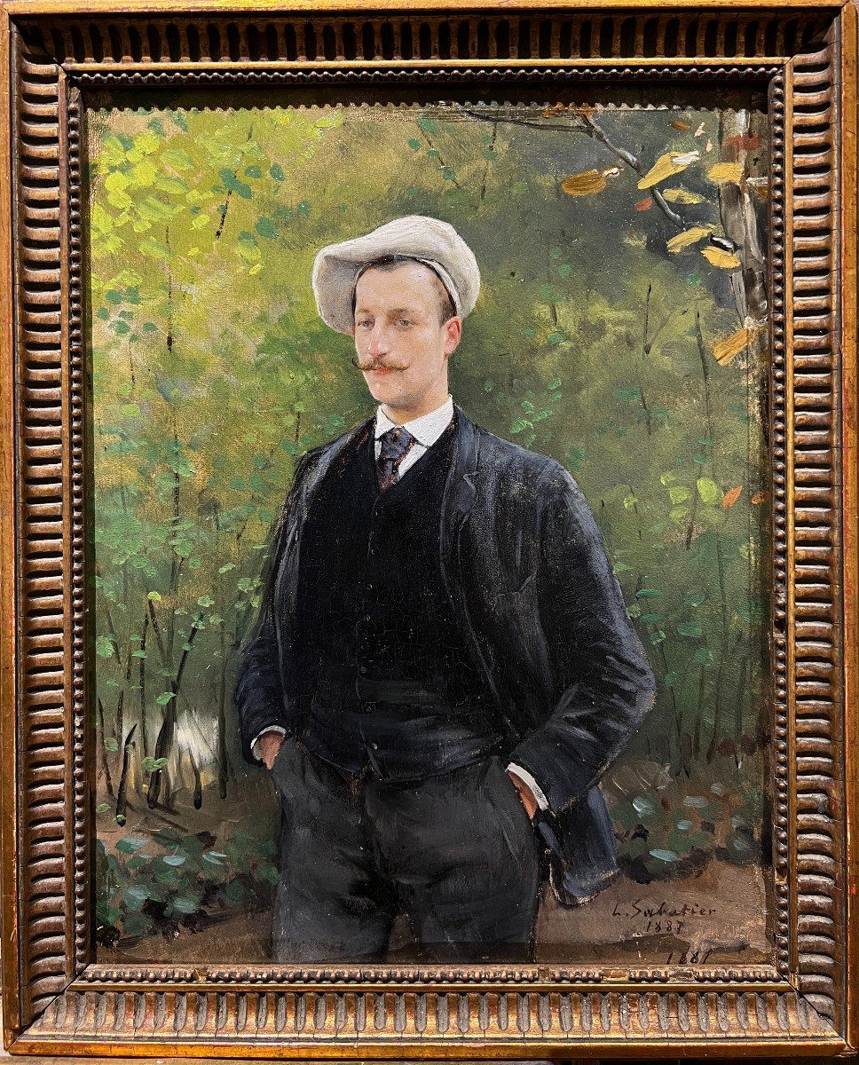 Louis Anet Sabatier (active Late 19th Century) - Portrait Of Dandy, 1887