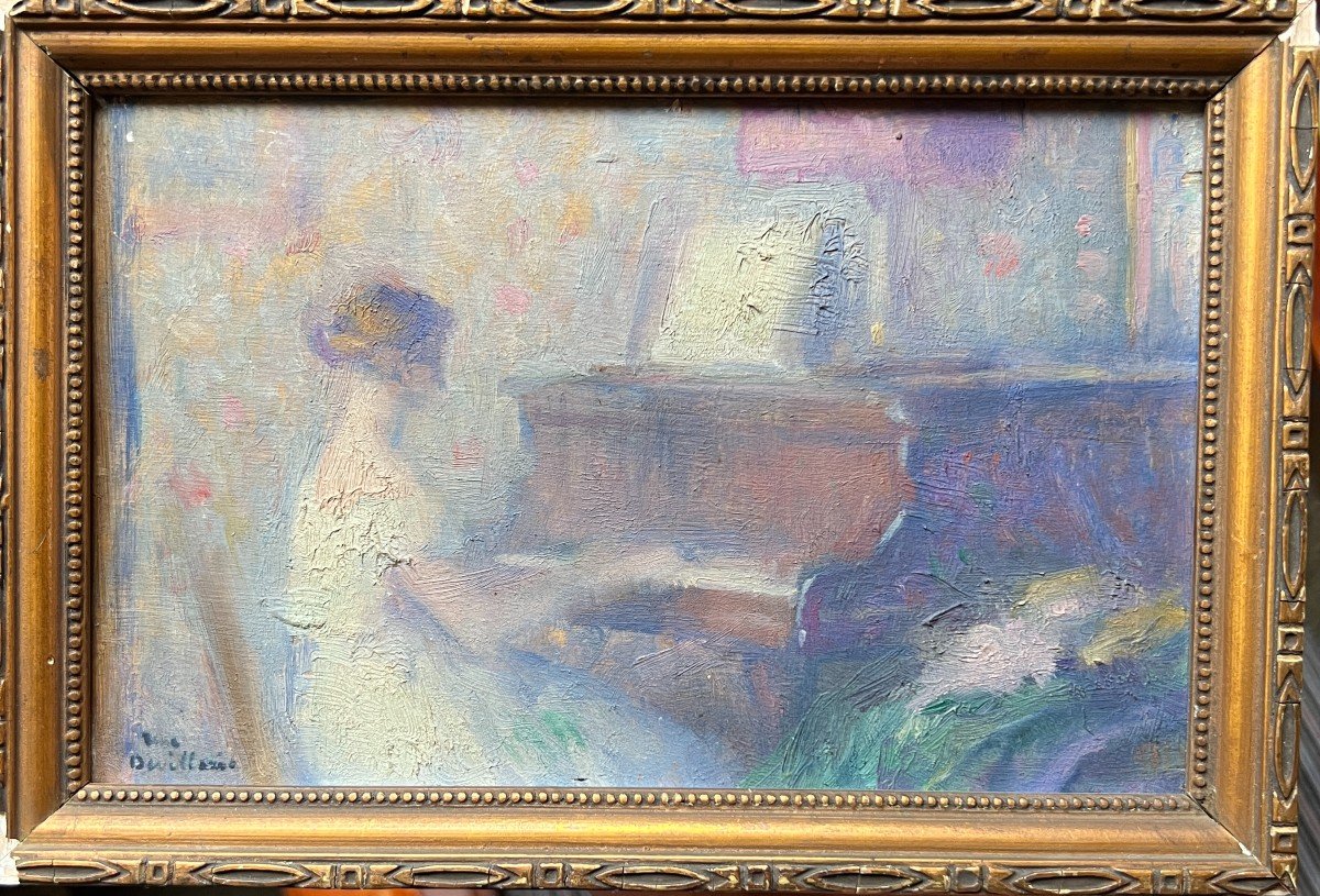 René Léon Marie Devillario (1874-1942) - La Pianiste, Circa 1900-photo-4