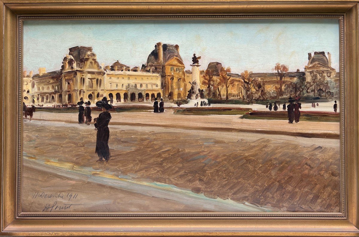 Henri Pontoy (1888-1968) - Paris, The Louvre, Place Du Caroussel, 1911