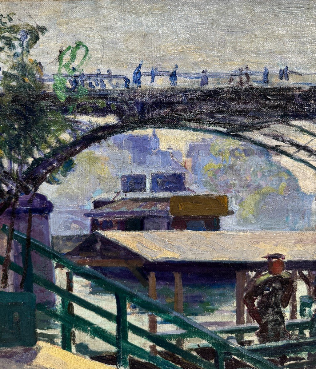 Jean Hippolyte Marchand (1883-1940) - Paris, Le Pont Des Arts, 1906-photo-3