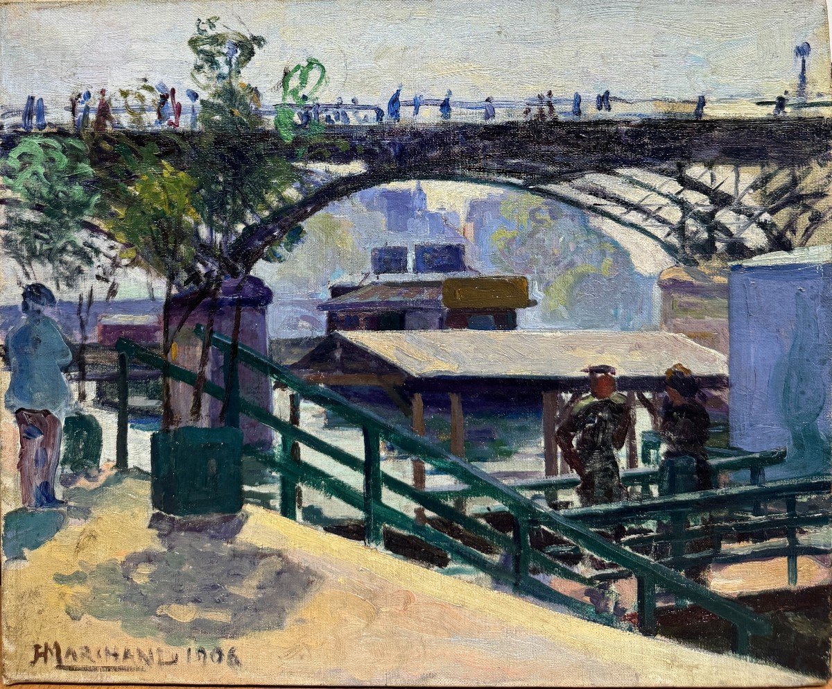Jean Hippolyte Marchand (1883-1940) - Paris, Le Pont Des Arts, 1906