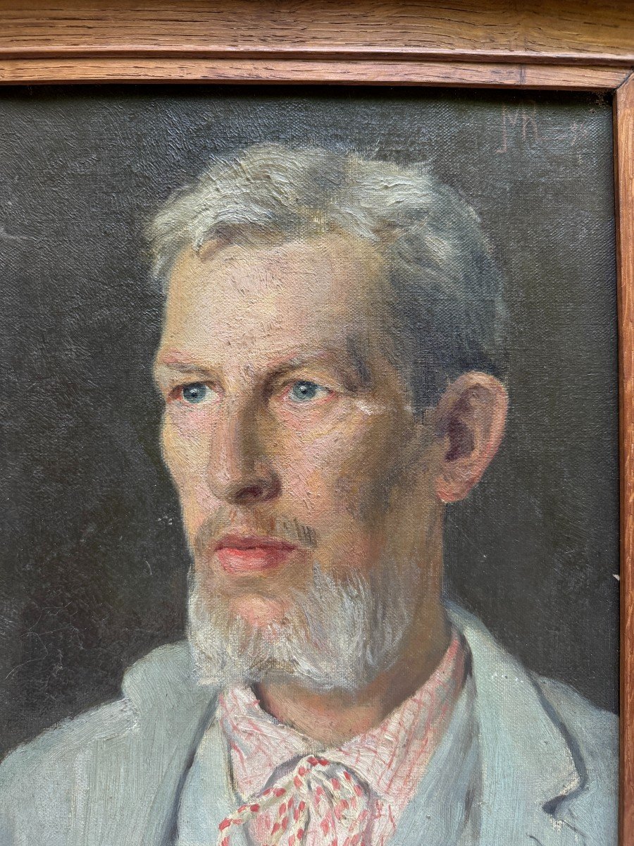 Ecole Française Impressionniste - Portrait d'Homme, 1896 - Monogrammé-photo-3