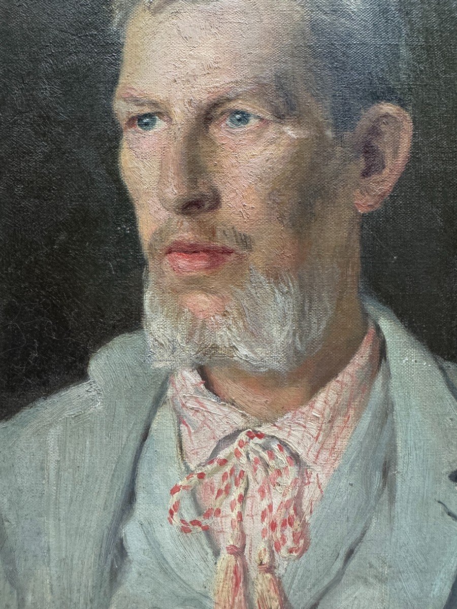 Ecole Française Impressionniste - Portrait d'Homme, 1896 - Monogrammé-photo-4