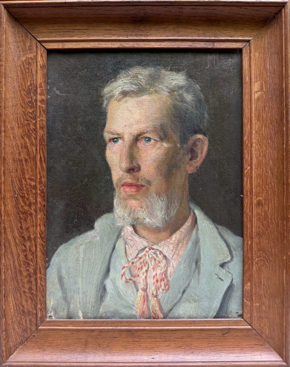 Ecole Française Impressionniste - Portrait d'Homme, 1896 - Monogrammé