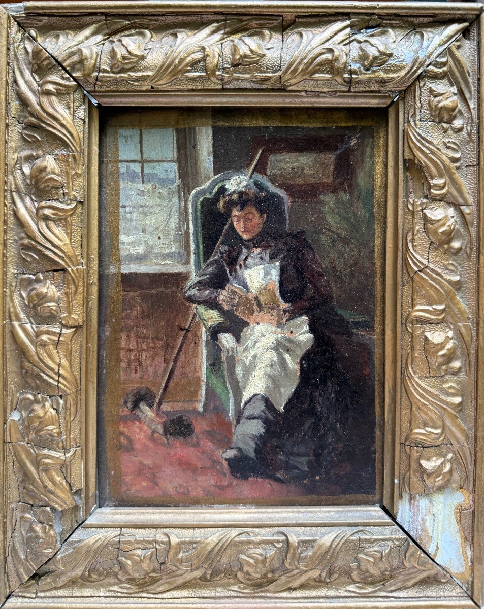 French Impressionist School - Maid Reading, Circa 1890