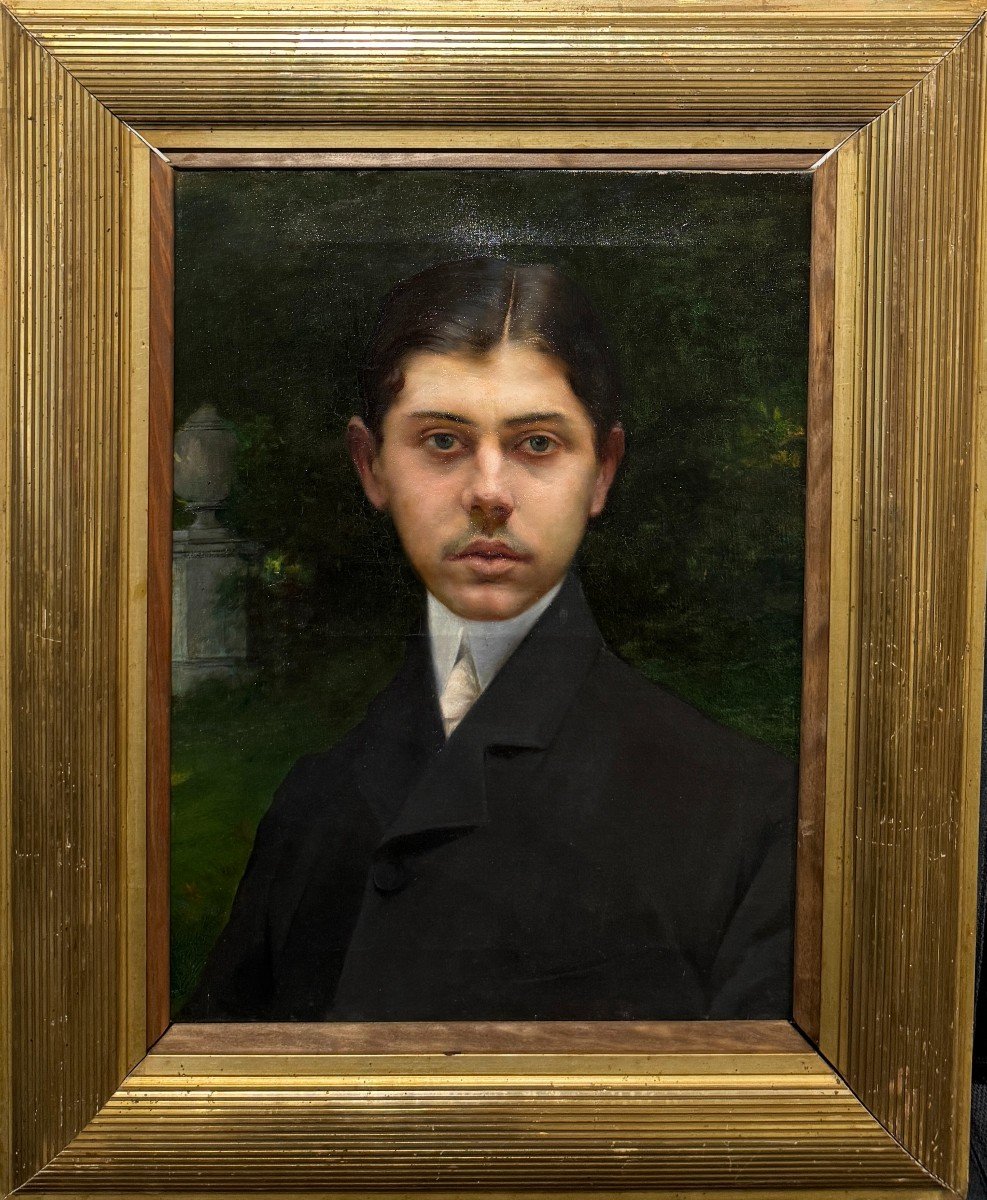 Charles Amable Lenoir (angoulins, 1860 - Paris, 1927) Proustian Portrait Of Dandy, Circa 1900-photo-2