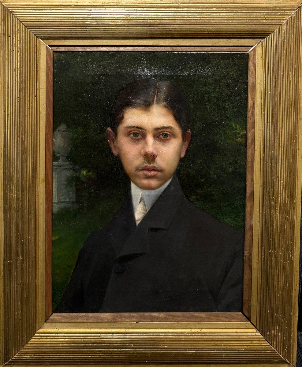 Charles Amable Lenoir (angoulins, 1860 - Paris, 1927) Portrait Proustien De Dandy, Circa 1900-photo-2