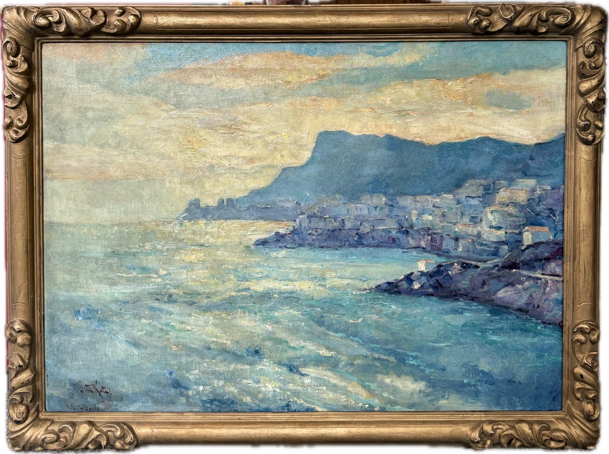 Jan Jacob Ten Kate II (1883- 1969) Bay Of Monaco, Monte Carlo, Circa 1930