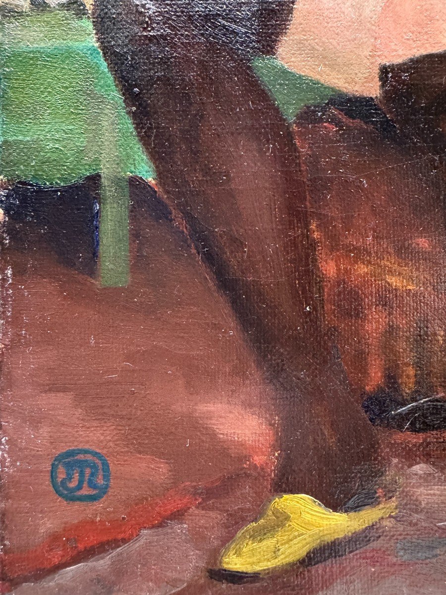 French Fauve School - Nude In An Armchair In The Studio, Circa 1910 - Monogram-photo-3