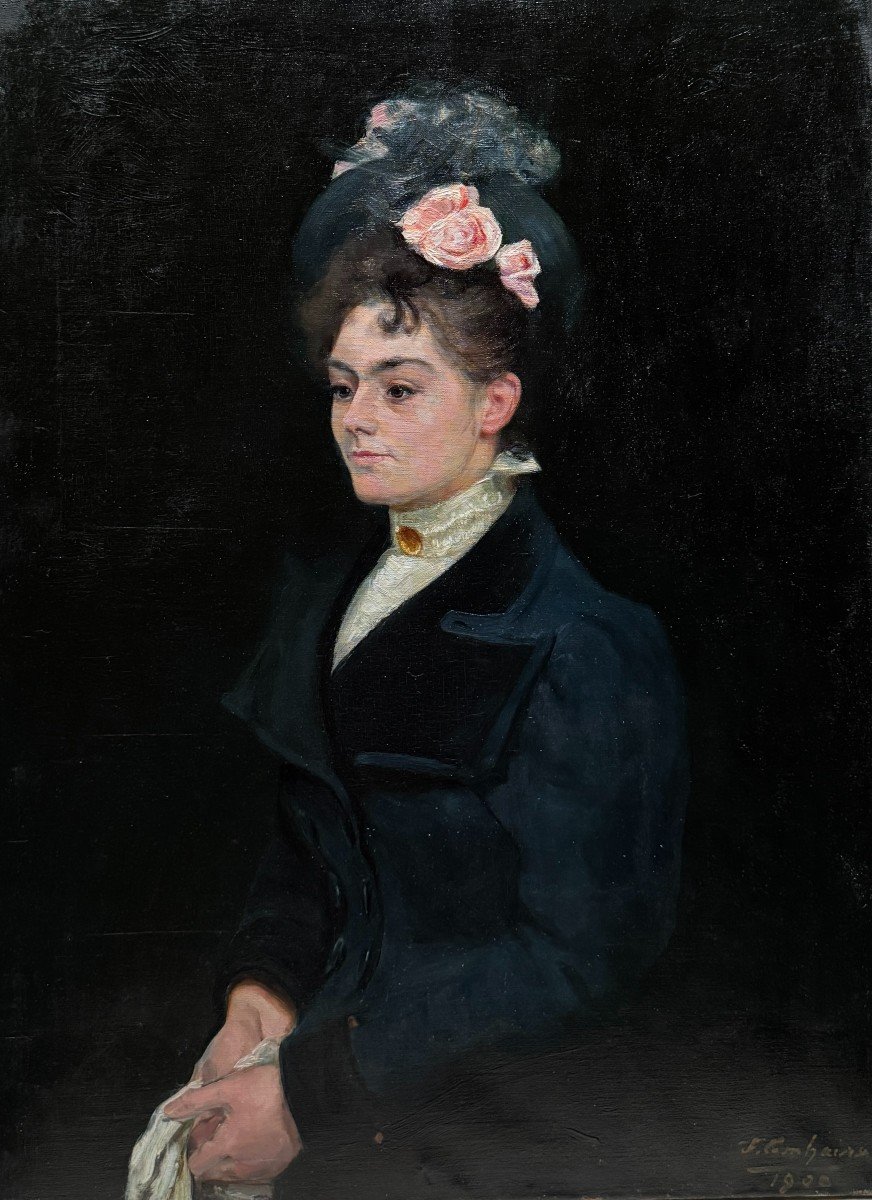 French Impressionist School: Belle époque, Elegant, 1900 - Signed