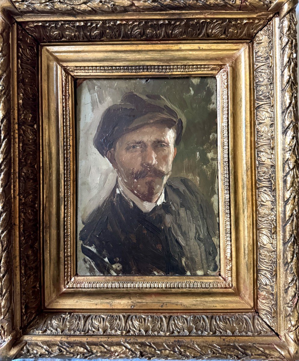 French School Circa 1890 - Impressionist Portrait Of A Man