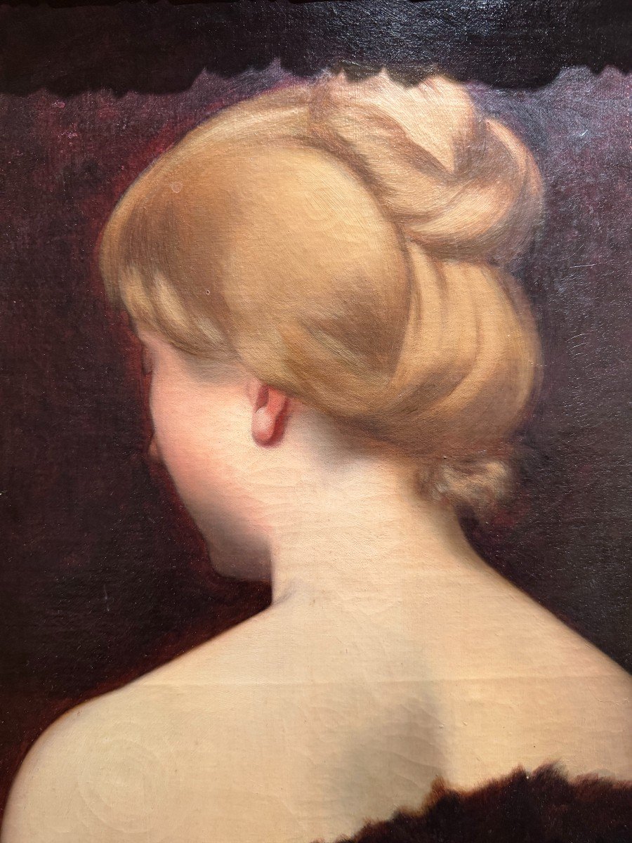 French Impressionist School - Blonde Woman's Neck On A Spit, Circa 1890-photo-2