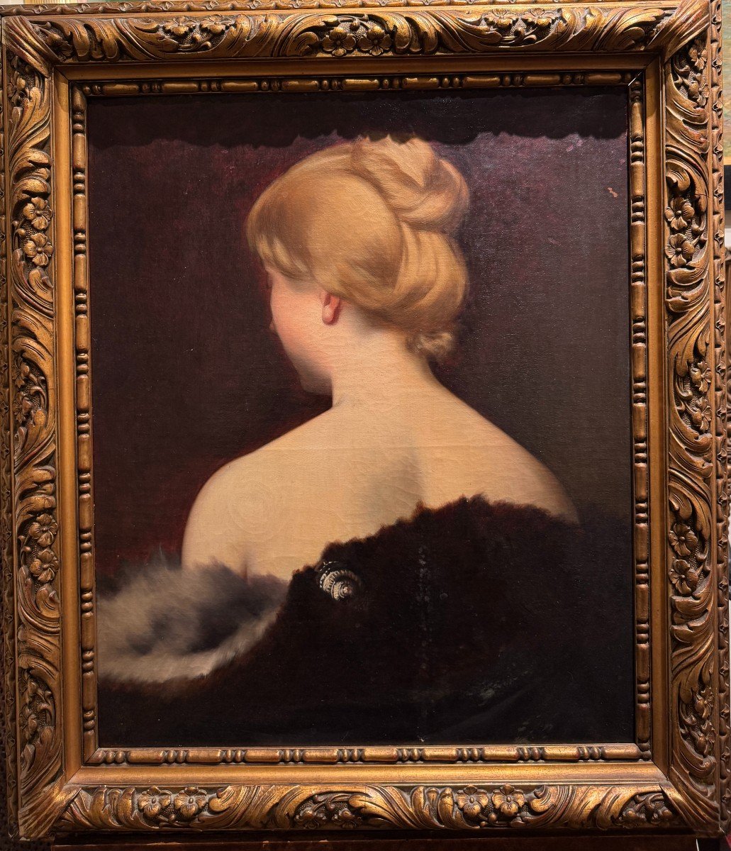 Ecole Française Impressionniste - Nuque De Femme Blonde à la broche, circa 1890-photo-4