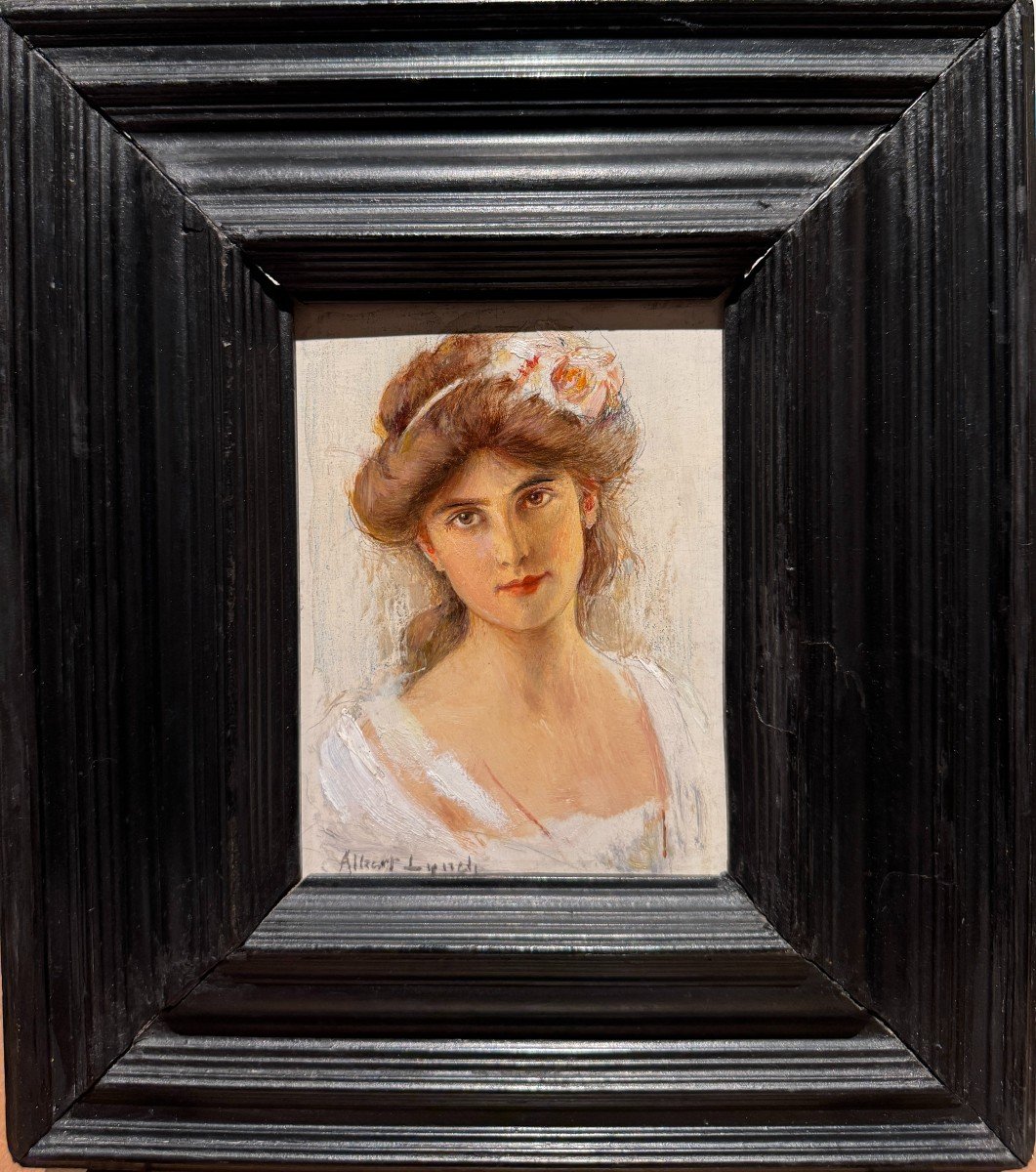 Albert Lynch (1860-1950) - Portrait De Femme, Circa 1900-photo-2