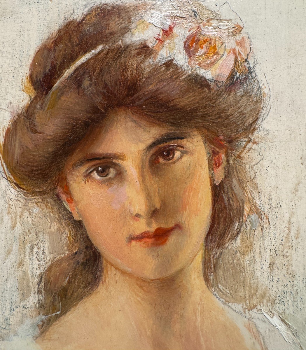 Albert Lynch (1860-1950) - Portrait De Femme, Circa 1900-photo-3