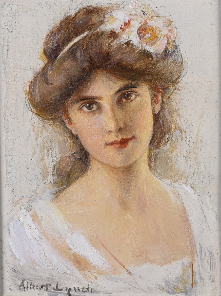 Albert Lynch (1860-1950) - Portrait De Femme, Circa 1900