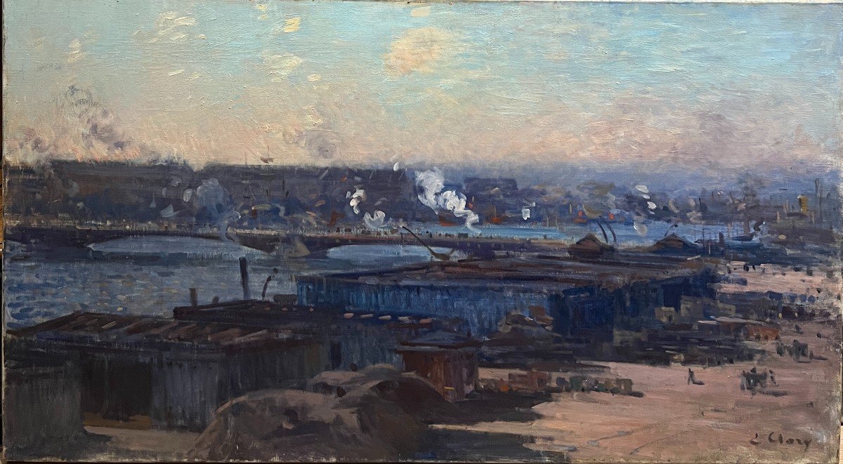 Eugène Clary (1856-1929) - Le Port De Rouen, Circa 1900-photo-3