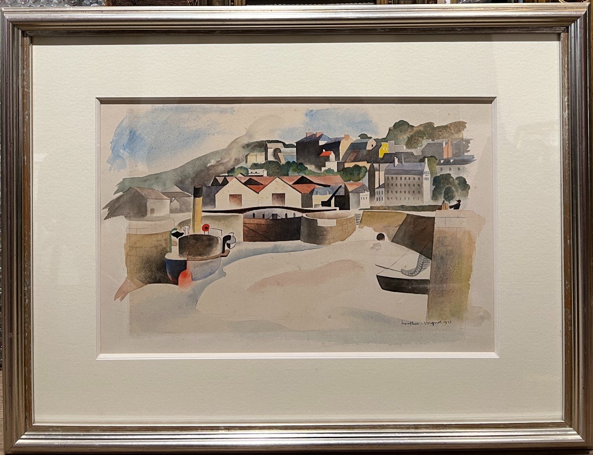Roger Camille Vergnot (1894-1984) - Honfleur - Cubist Landscape, 1927