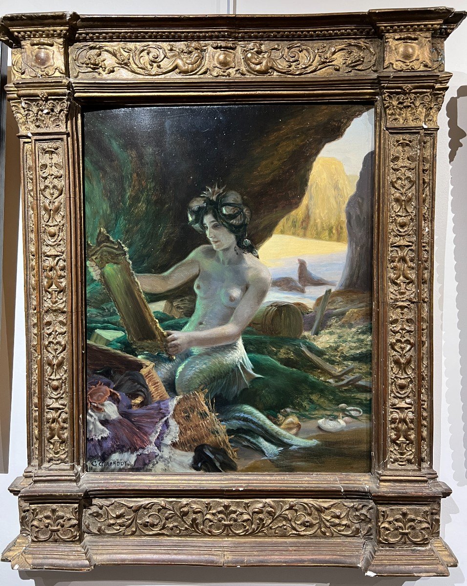 Georges Marie Girardot (1856-1914) - Sir&egrave;ne Au Miroir, 1911