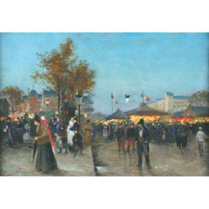 Louis Abel-truchet (1857-1918) - La Kermesse à Paris, Circa 1890-1900 - Attribué à