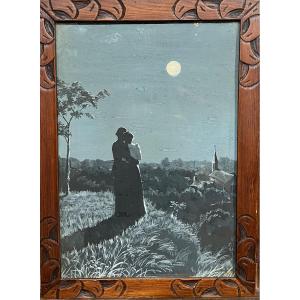 French Art Nouveau School - Couple In The Moonlight, Circa 1900