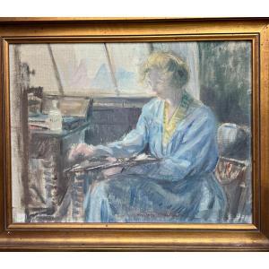 Mm Arbour - Autoportrait Ou Femme Artiste à L’atelier, Circa 1930