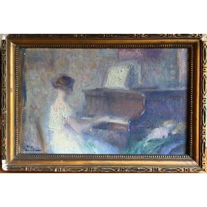 René Léon Marie Devilario (1874-1942) - The Pianist, Circa 1900