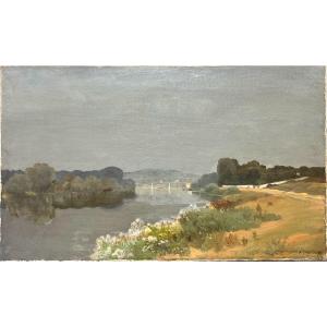 Armand Seguin (1869-1904) - Paysage Fluvial Et Animé, 1899 - Pont Aven Bretagne