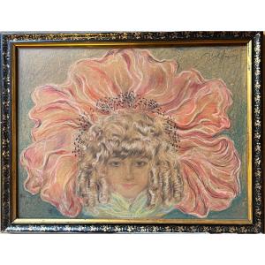 Abel Faivre (1867-1945) - Femme Fleur, Circa 1900