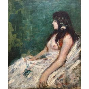 French Impressionist School - Female Nude In Profile, Circa 1890