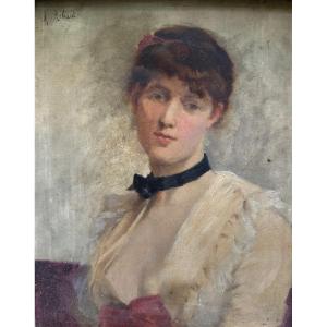 Marguerite Charlotte Ribaut (active Circa 1870 – 1900) - Portrait Of A Young Woman, Circa 1880