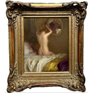 Etienne Tournes (1857-1931) - Au Réveil, Femme Nue à La Toilette