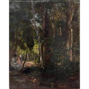 Henri-arthur Bonnefoy (1839-1917) - Elegant In The Forest, 1879