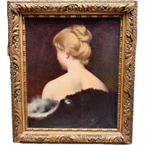 Ecole Française Impressionniste - Nuque De Femme Blonde à la broche, circa 1890